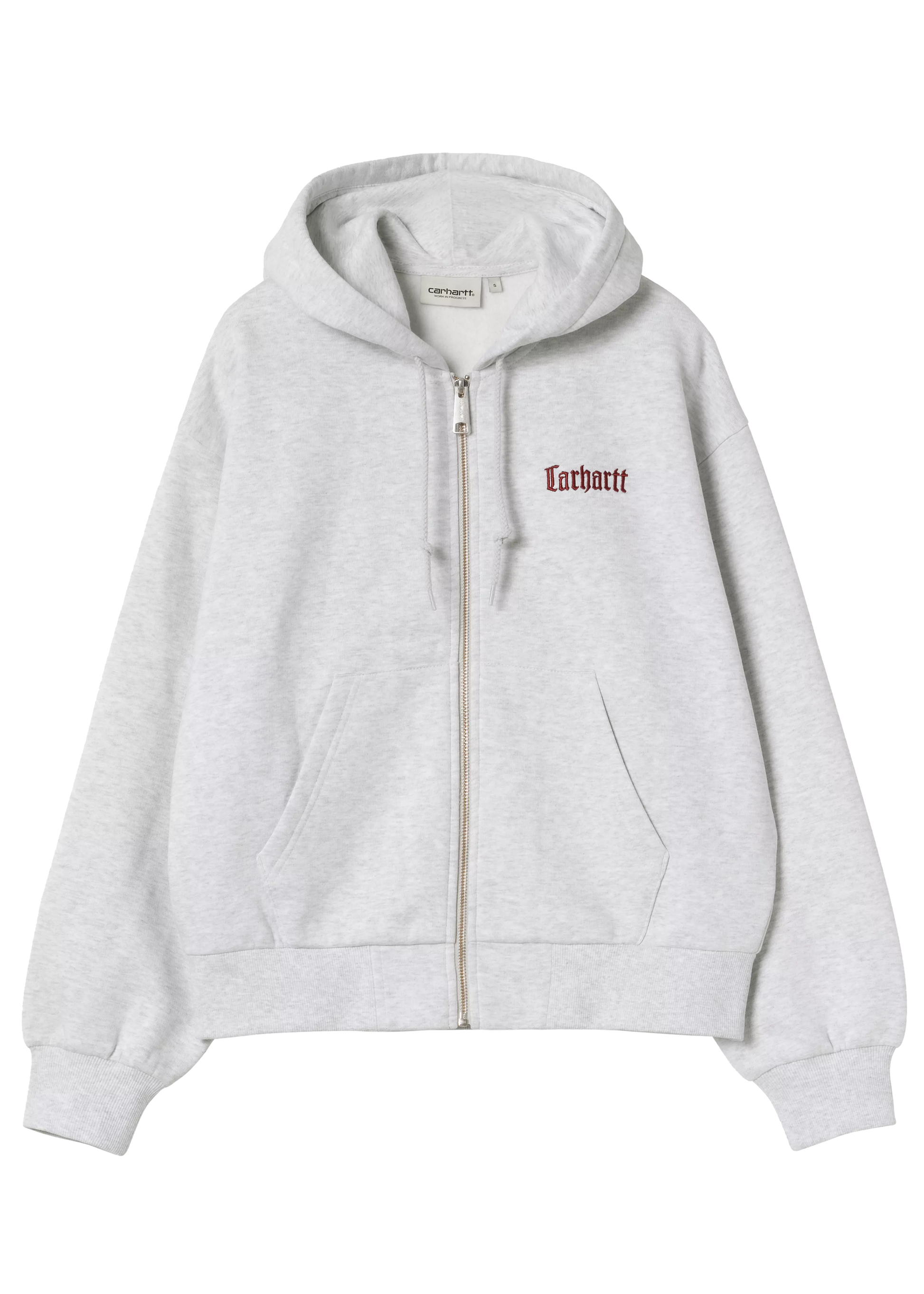 Carhartt WIP I035514 W' Schooling ash heather stone washed hooded jacket