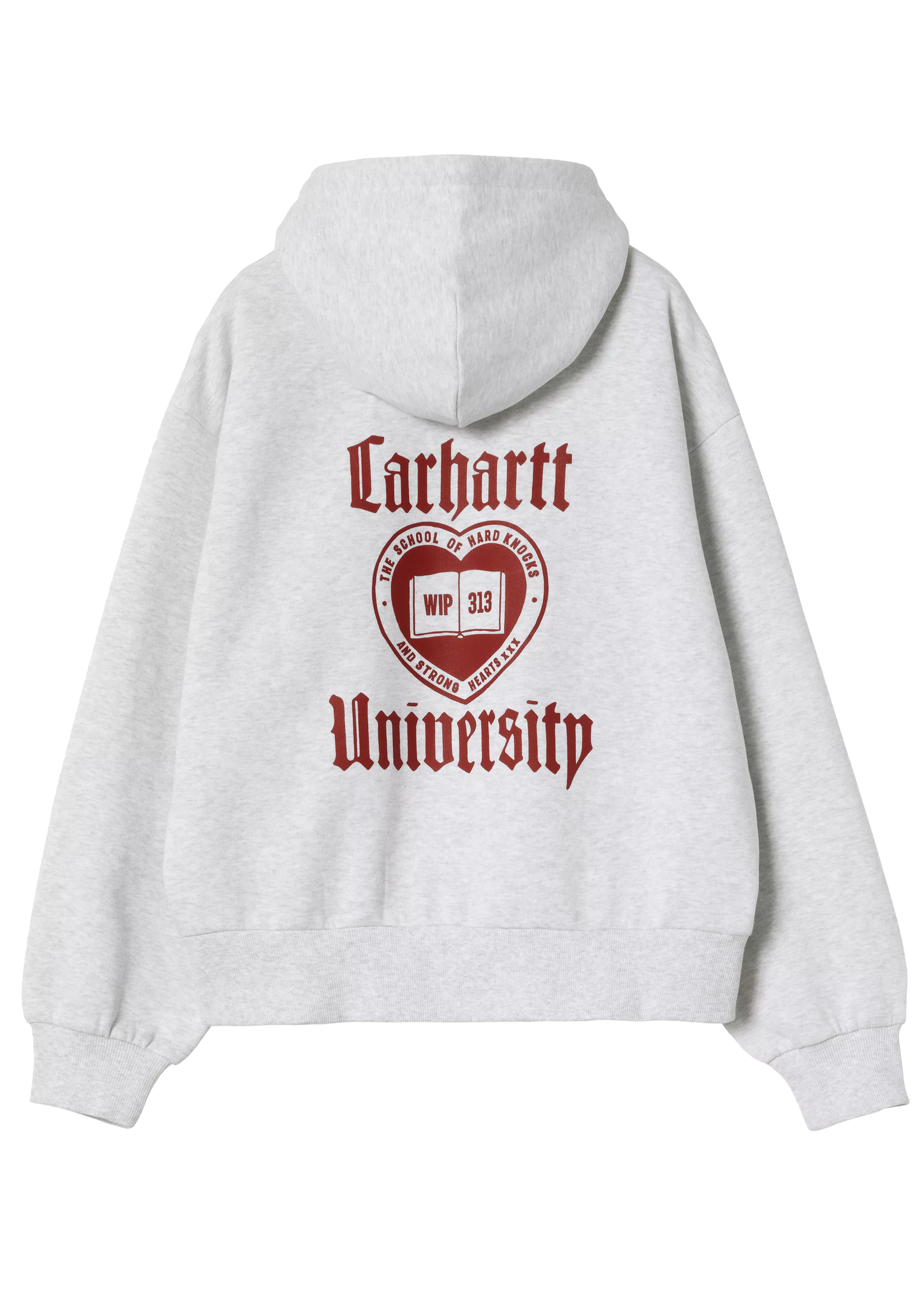 Carhartt WIP I035514 W' Schooling ash heather stone washed hooded jacket