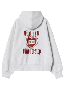 Carhartt WIP I035514 W' Schooling ash heather stone washed hooded jacket