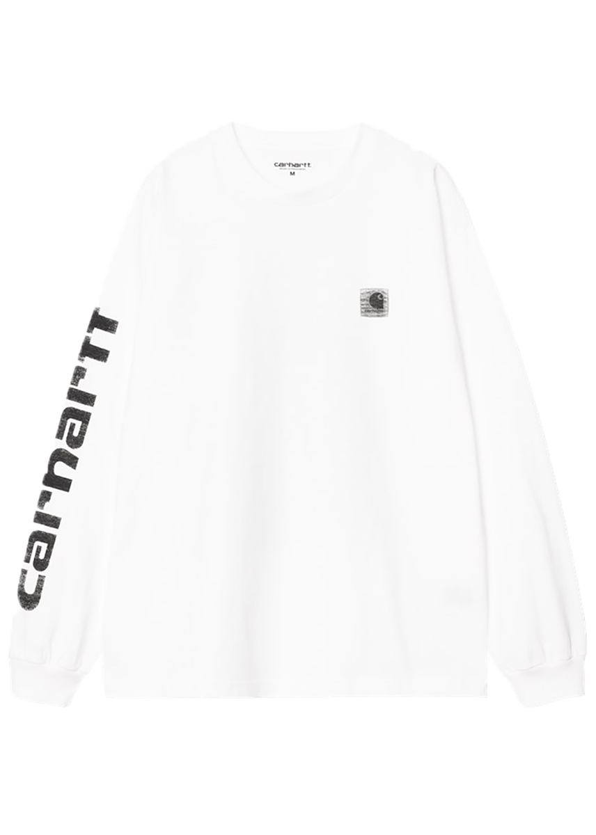 Carhartt WIP I036002 Archive Script white L/S tshirt