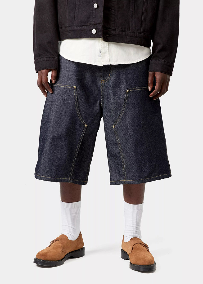 Carhartt WIP I036272 OG Aden Double Knee blue rigid shorts