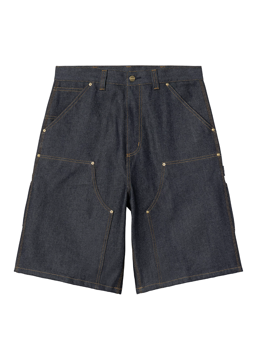Carhartt WIP I036272 OG Aden Double Knee blue rigid shorts