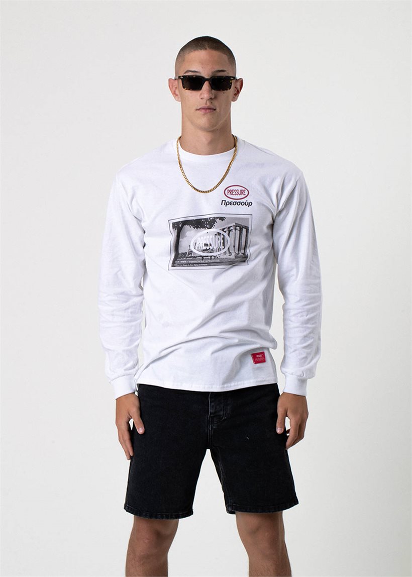 Pressure Dios longsleeve white tee