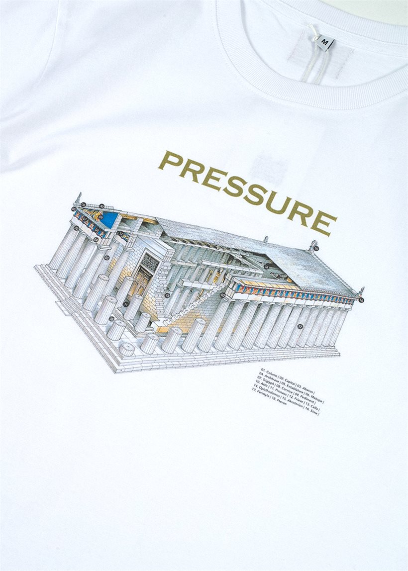 PRESSURE White Akropolis tee
