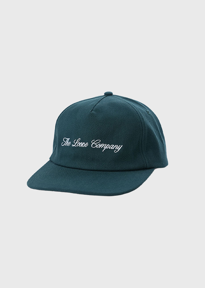 THE LOOSE COMPANY Script Logo dark green cap