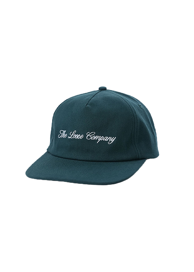 The Loose Company Script Logo dark green cap