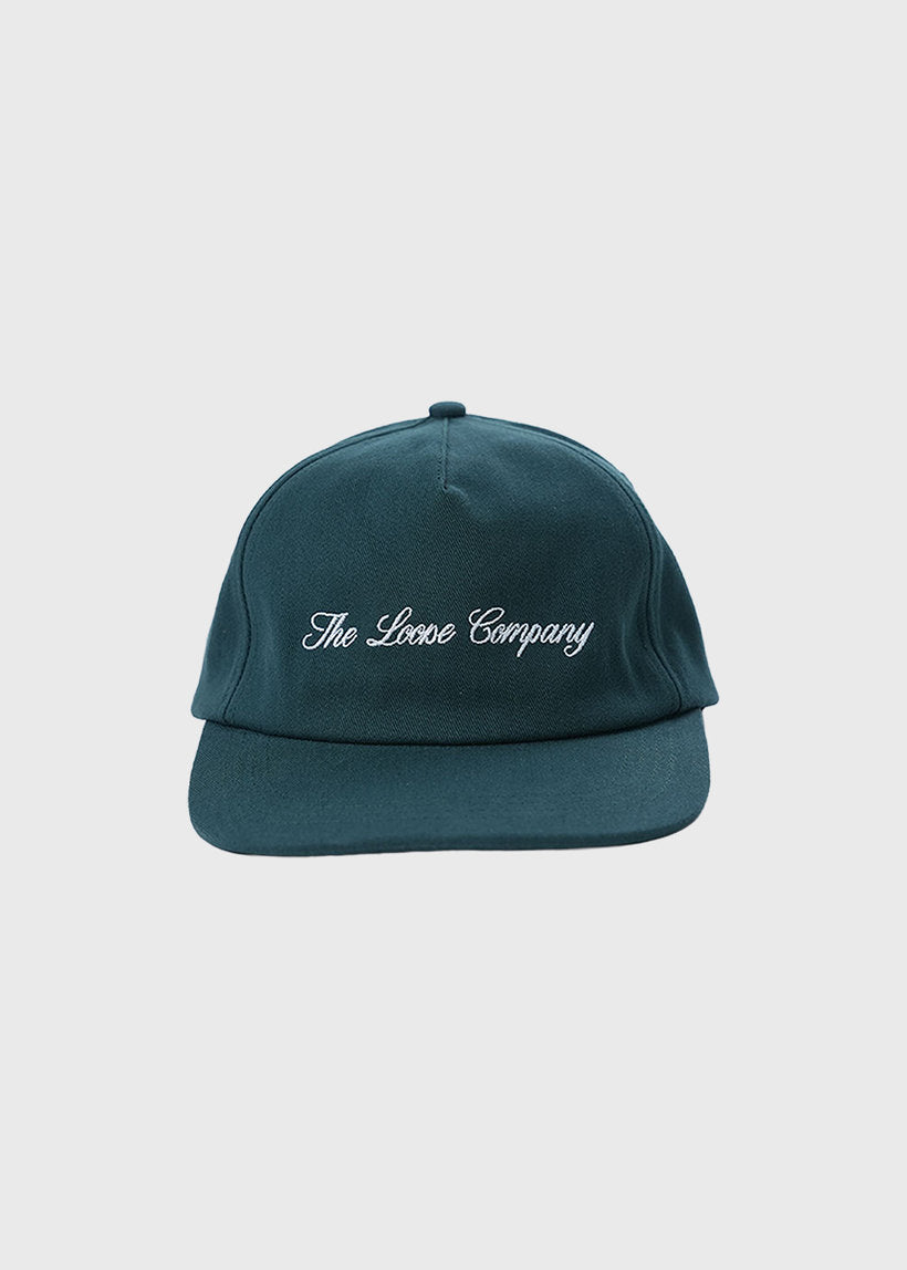 THE LOOSE COMPANY Script Logo dark green cap