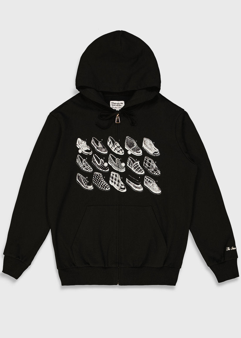 THE LOOSE COMPANY Slipper black zip-up hoodie