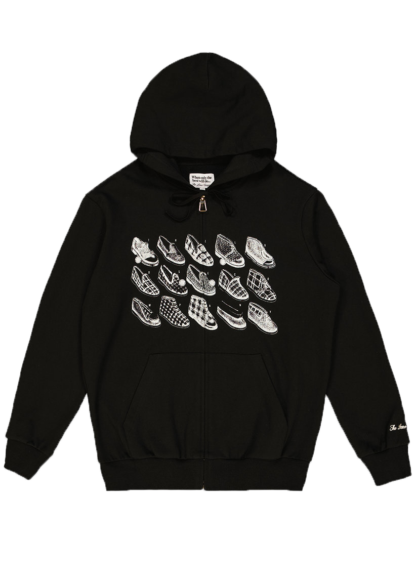 The Loose Company Slipper black zip hoodie