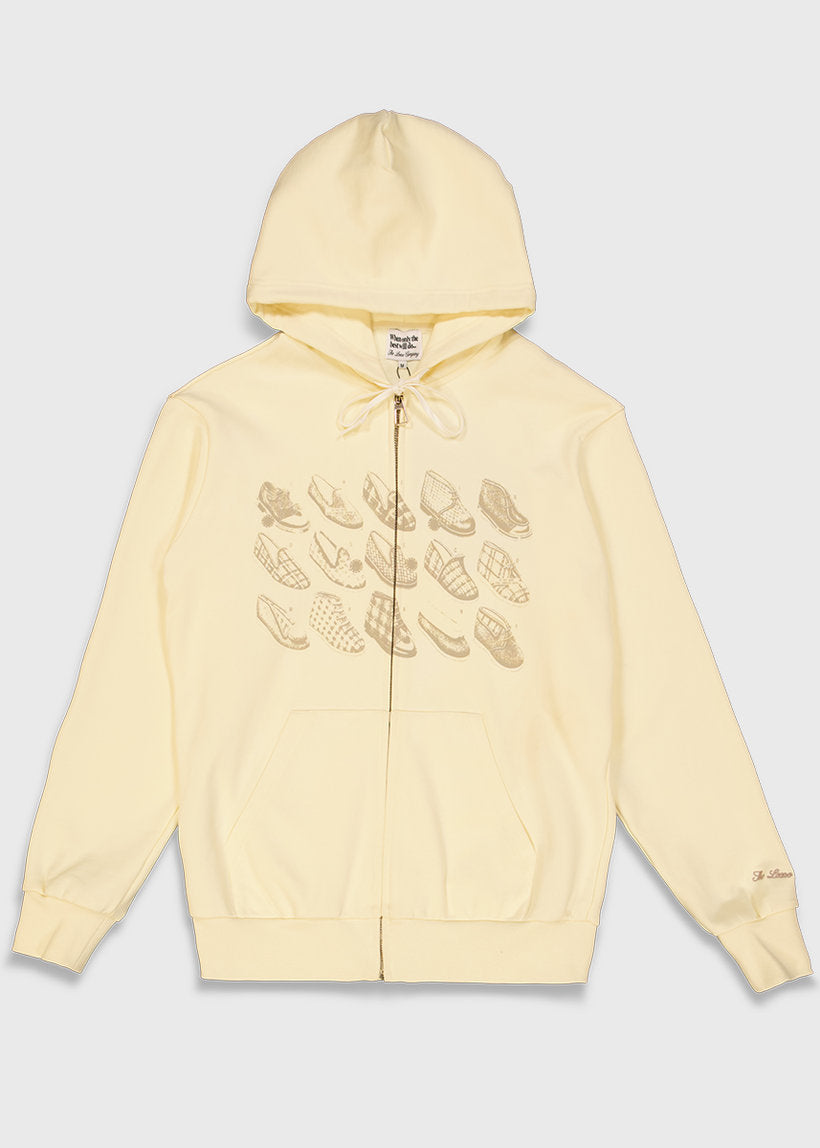 THE LOOSE COMPANY Slipper cream zip-up hoodie
