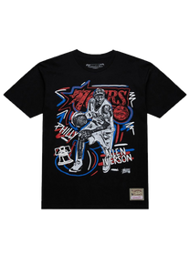 Mitchell &amp; Ness NBA Chalked Up Philadelphia 76ers Allen Iverson black tee