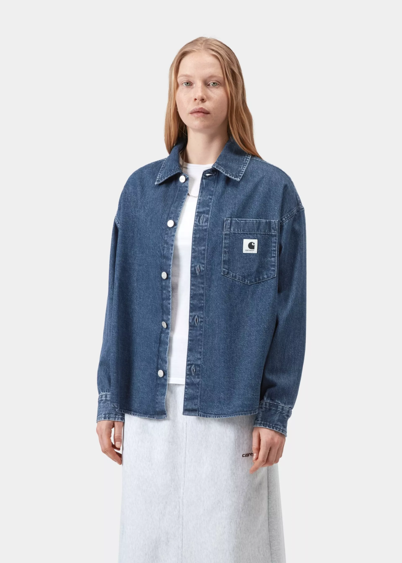 Carhartt WIP I033344 W' Alta blue stone washed shirt jacket