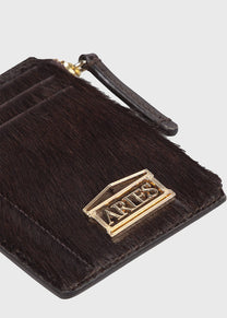 Aries card holder ponyskin brown