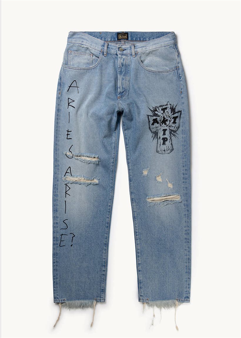 Aries Metal Trip batten blue jean