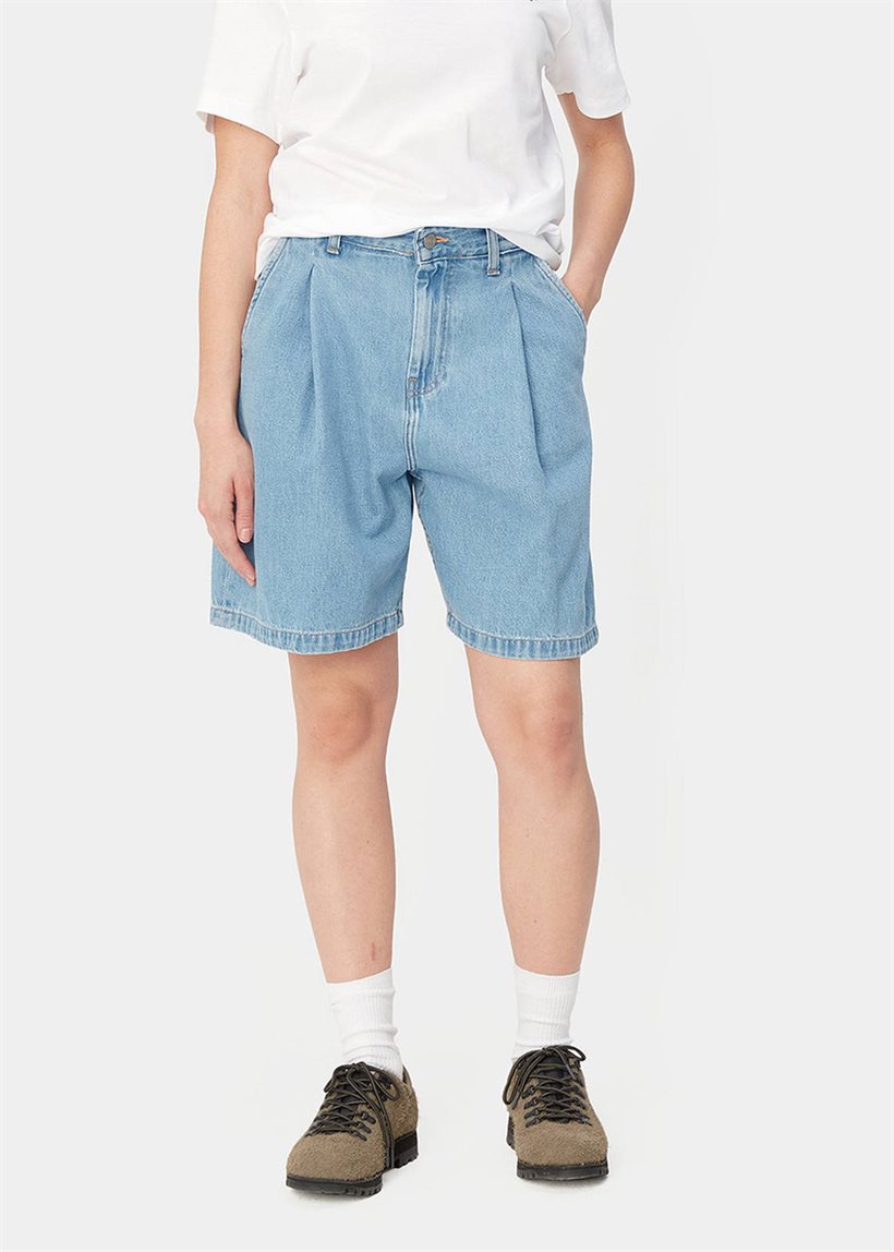 Carhartt WIP I033345 W' Alta blue stone bleached shorts