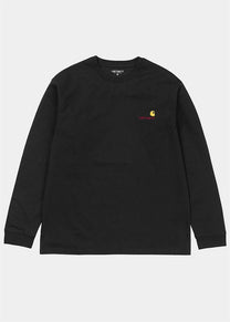 Carhartt WIP I029955 American Script black L/S tshirt