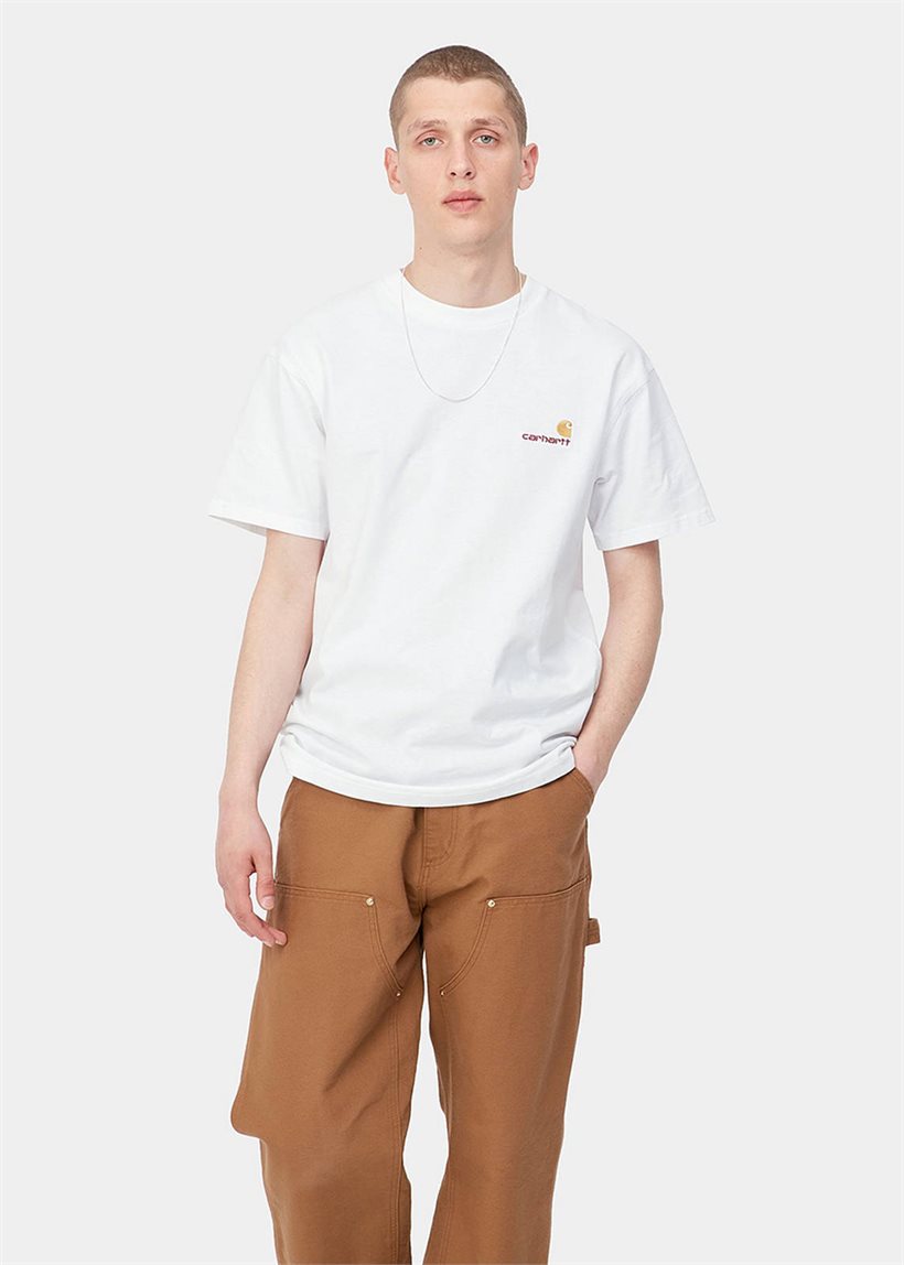Carhartt WIP I029956 S/S American Script white tshirt