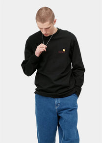 Carhartt WIP I029955 American Script black L/S tshirt