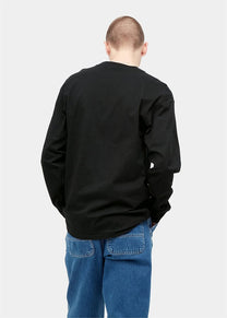 Carhartt WIP I029955 American Script black L/S tshirt
