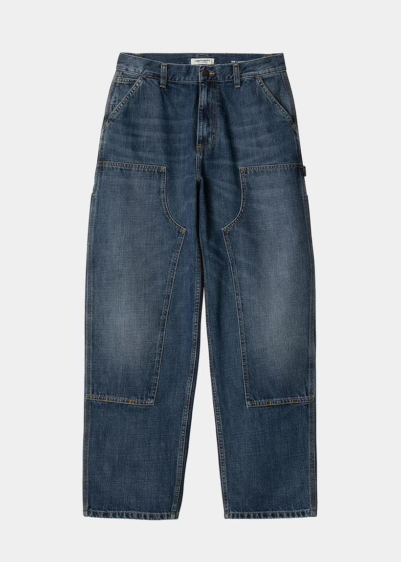 Carhartt WIP I034462 W' Brandon blue dark used washed double knee pants