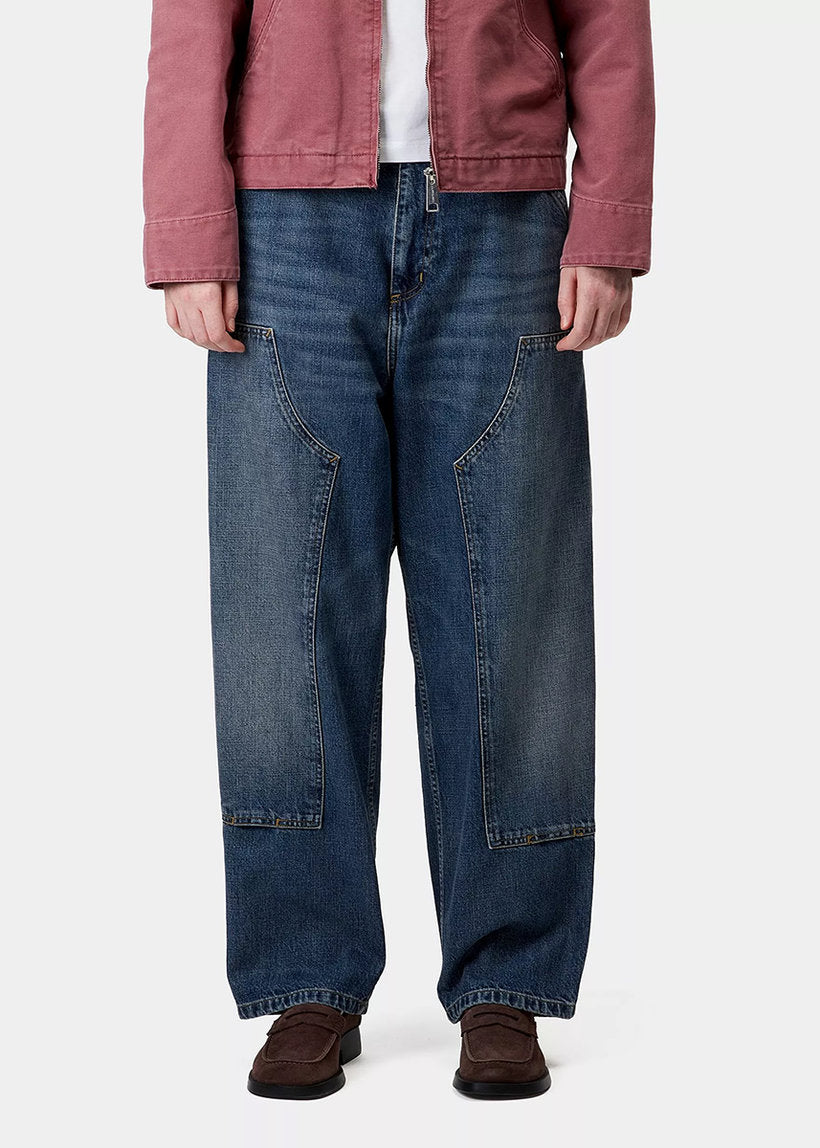 Carhartt WIP I034462 W' Brandon blue dark used washed double knee pants