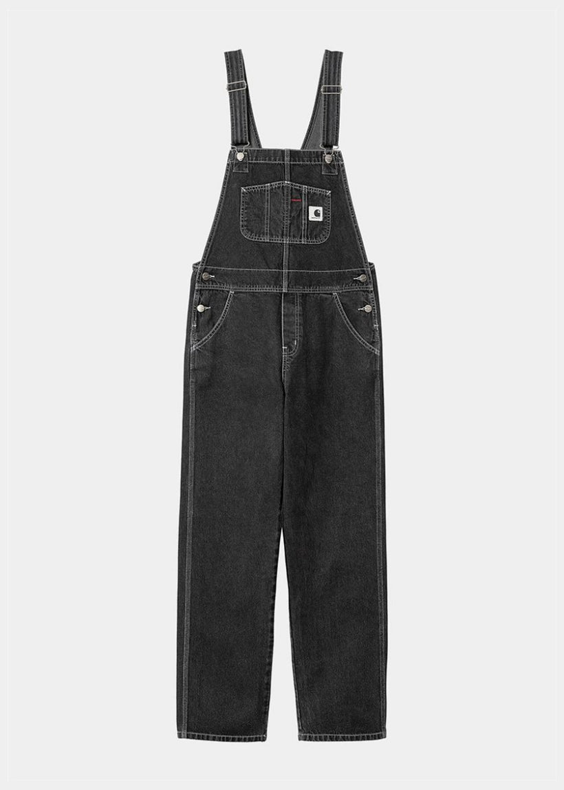 Carhartt WIP I033018 W' Bib black stone washed straight overalls
