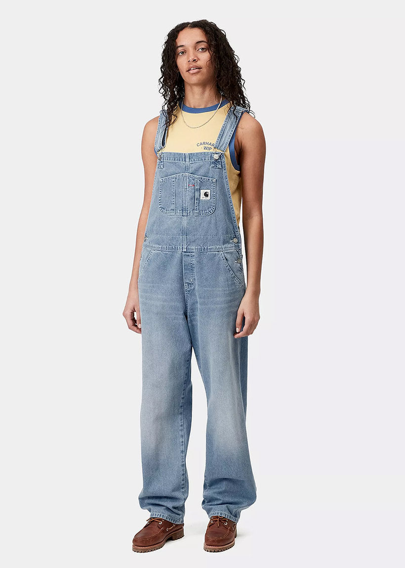 Carhartt WIP I033018 W' Bib blue light true washed straight overalls