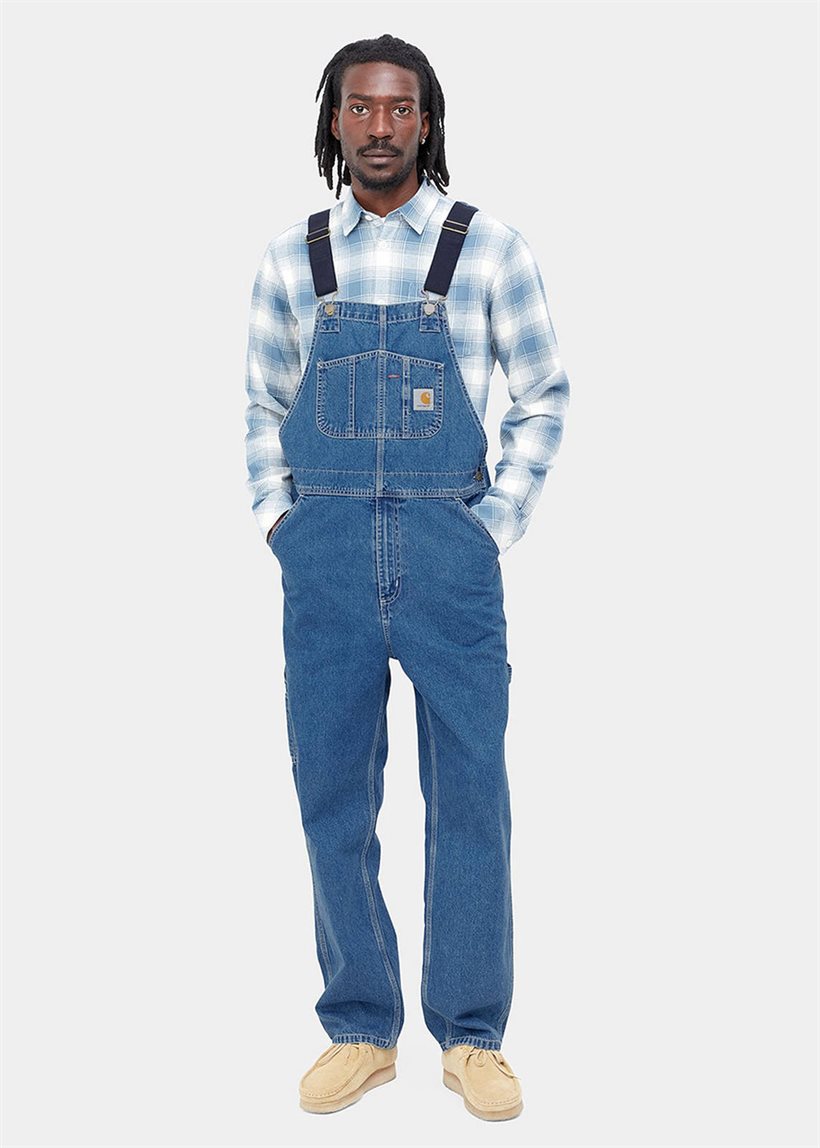 Carhartt WIP I022946 Bib blue stone washed overalls