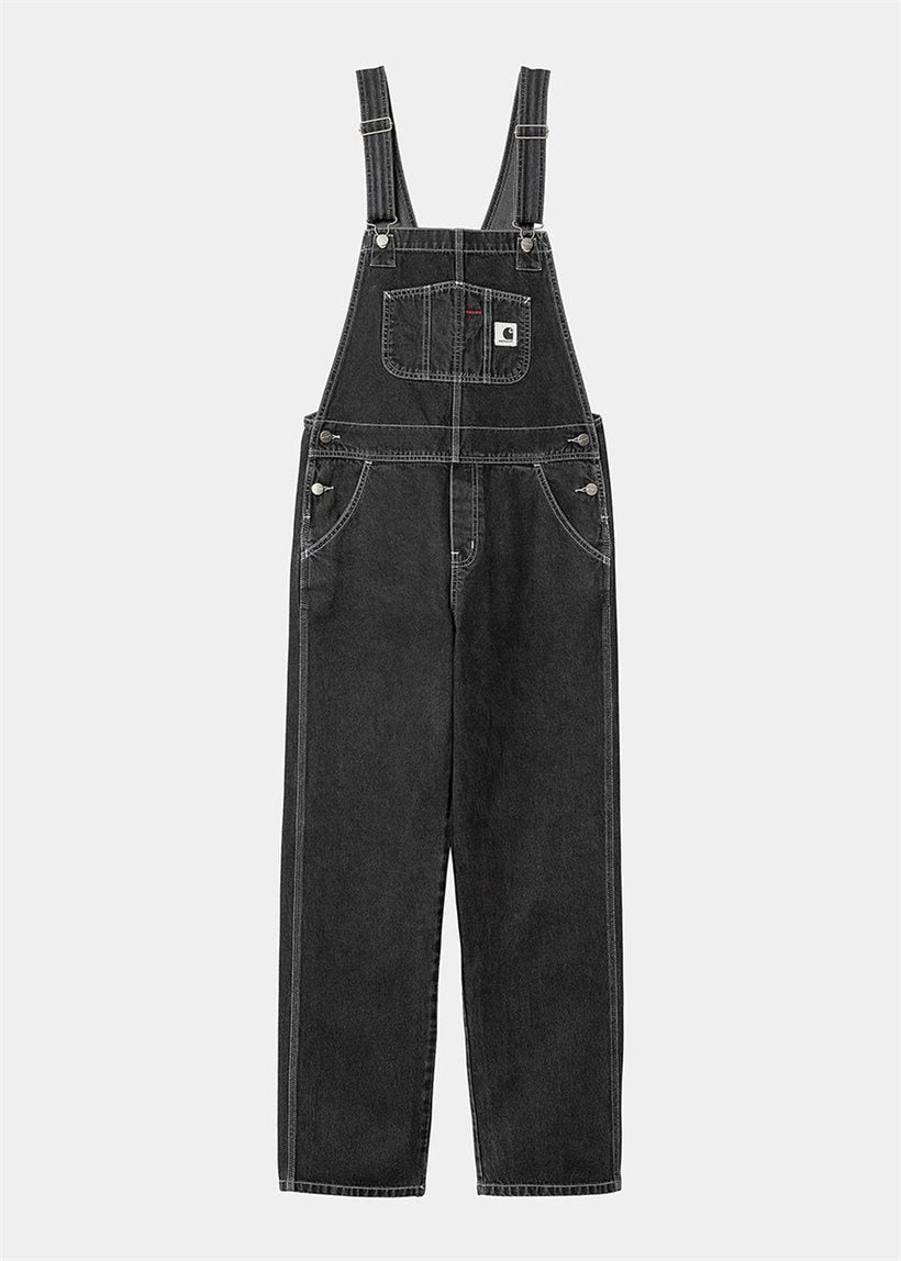 Carhartt WIP I033018 W' Bib black stone washed straight overalls