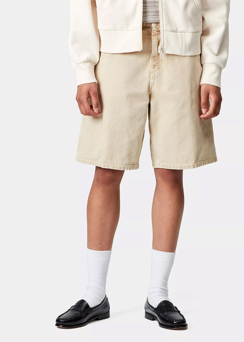 Carhartt WIP I035577 W' Brandon dusty H brown chalk wash single knee shorts