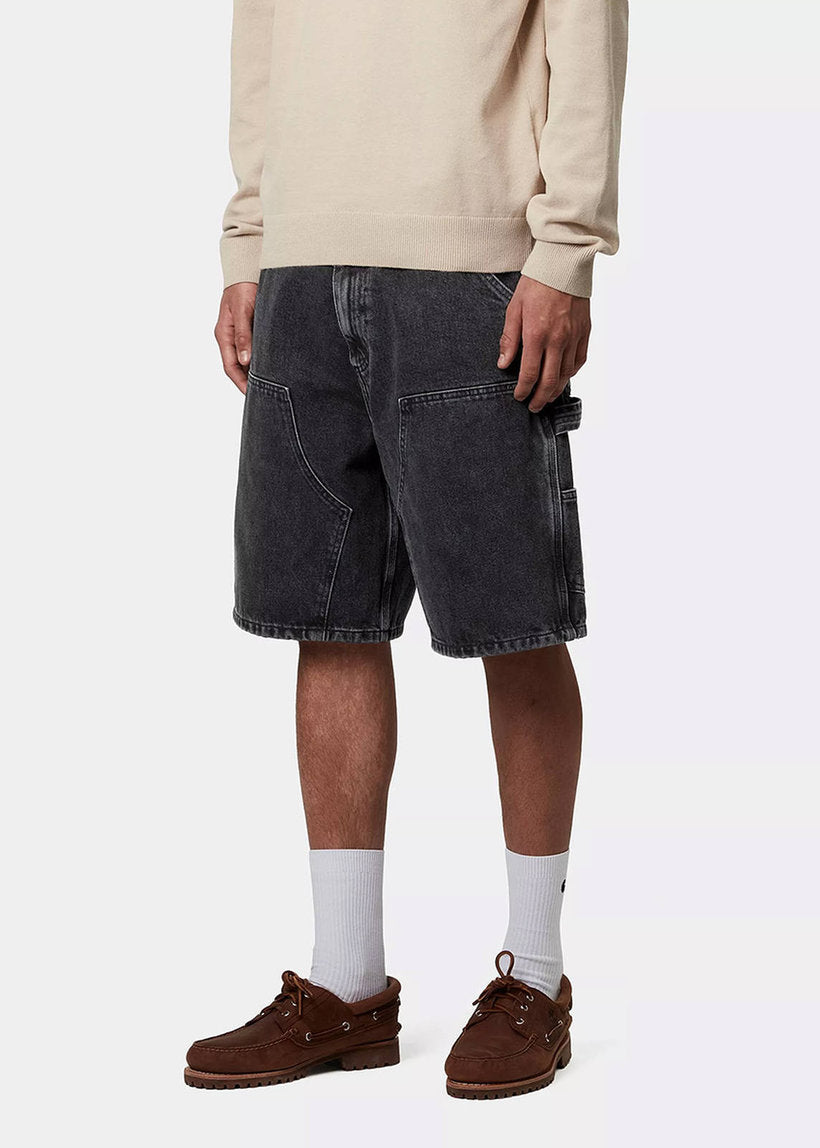 Carhartt WIP I034867 Double Knee black stone washed shorts