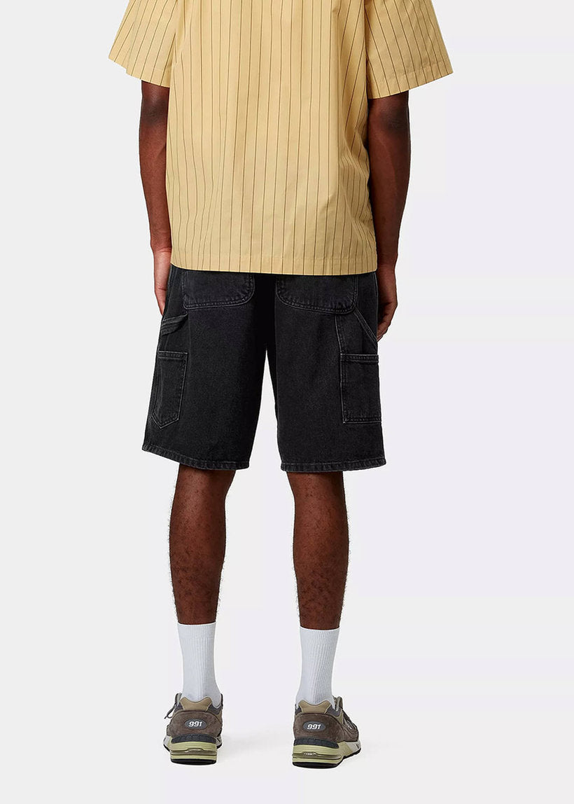 Carhartt WIP I032026 Single Knee black stone washed shorts