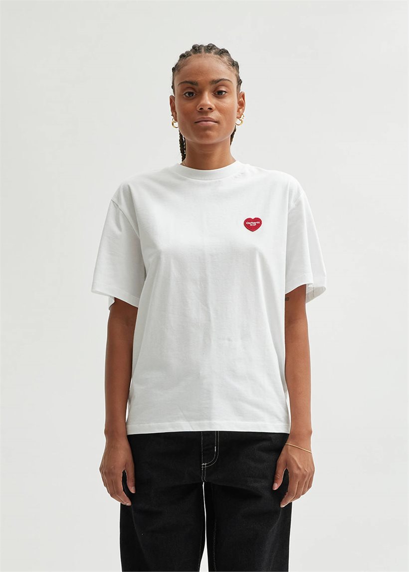 Carhartt WIP I032318 W' S/S Heart Patch white tshirt