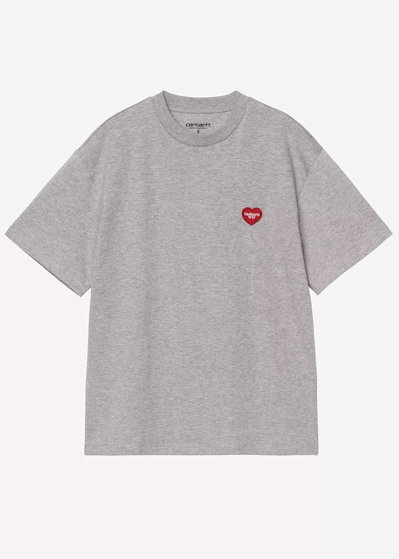 Carhartt WIP I032318 W' Heart Patch grey heather/red S/S tshirt
