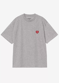 Carhartt WIP I032318 W' Heart Patch grey heather/red S/S tshirt