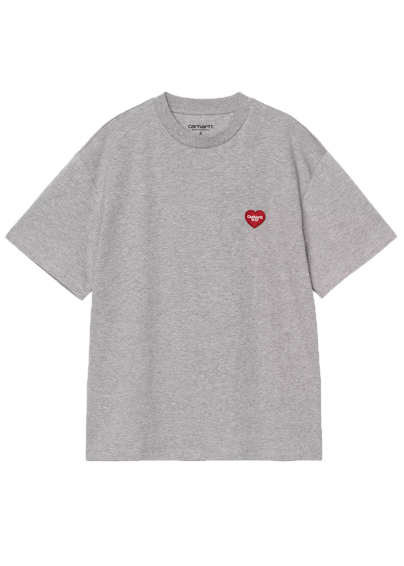Carhartt WIP I032318 W' Heart Patch grey heather/red S/S tshirt