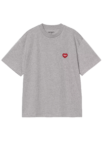Carhartt WIP I032318 W' Heart Patch grey heather/red S/S tshirt