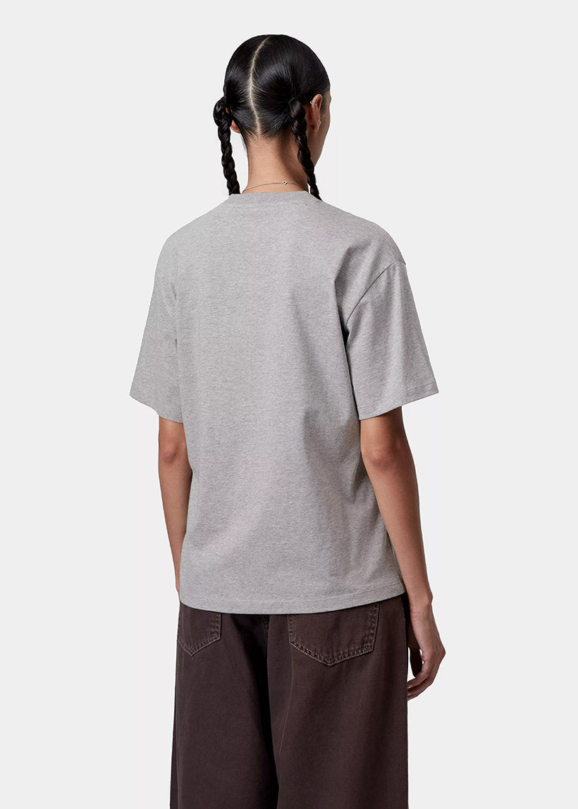 Carhartt WIP I032318 W' Heart Patch grey heather/red S/S tshirt