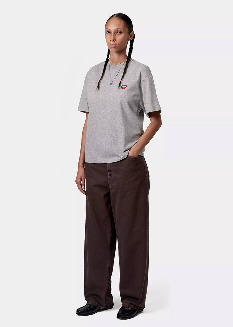 Carhartt WIP I032318 W' Heart Patch grey heather/red S/S tshirt