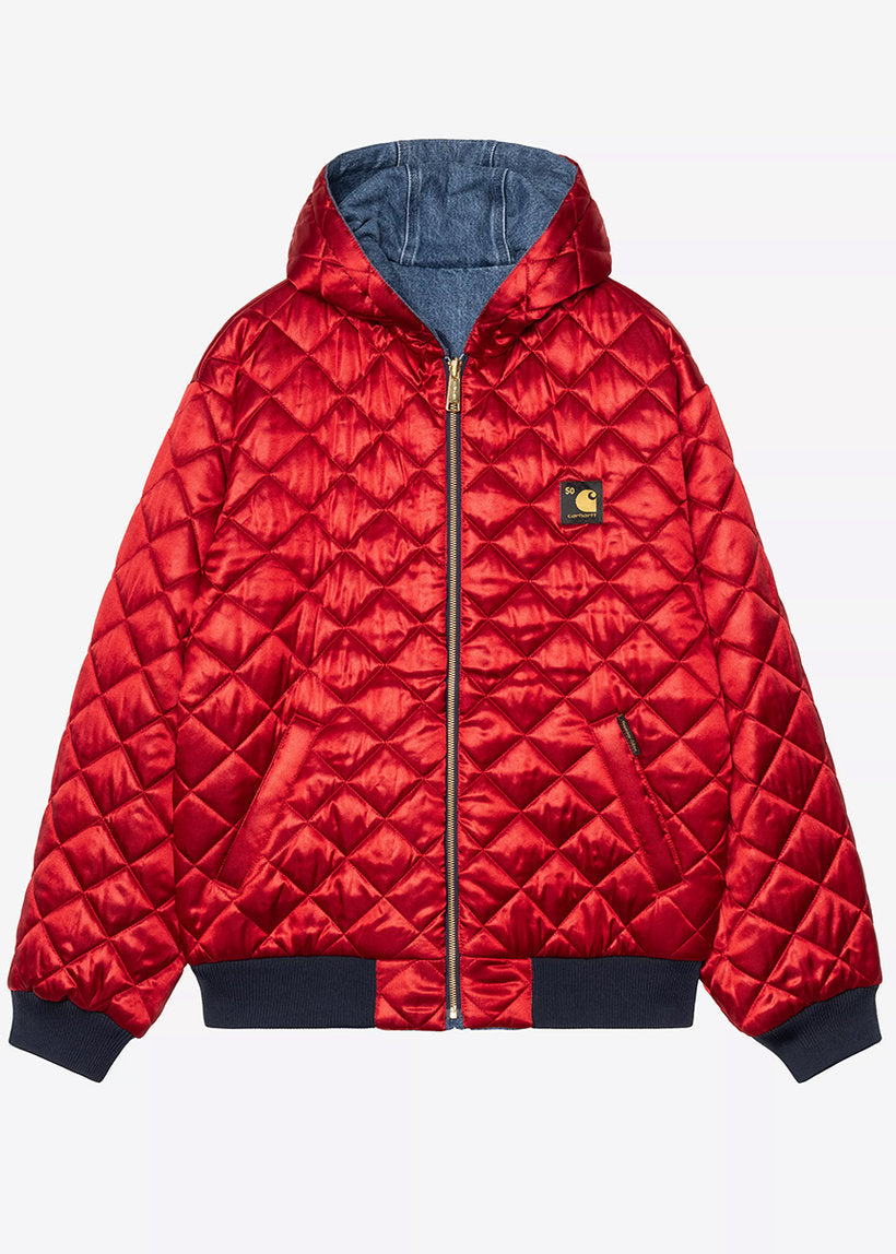 Carhartt WIP I035966 OG Active 50th Anniversary Edition denim blue/USA red stone bleached jacket