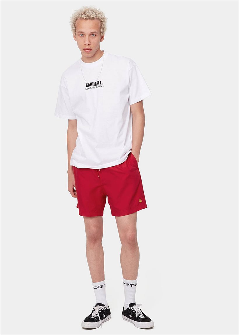 Carhartt WIP I026235 Chase cornel/gold swim trunks
