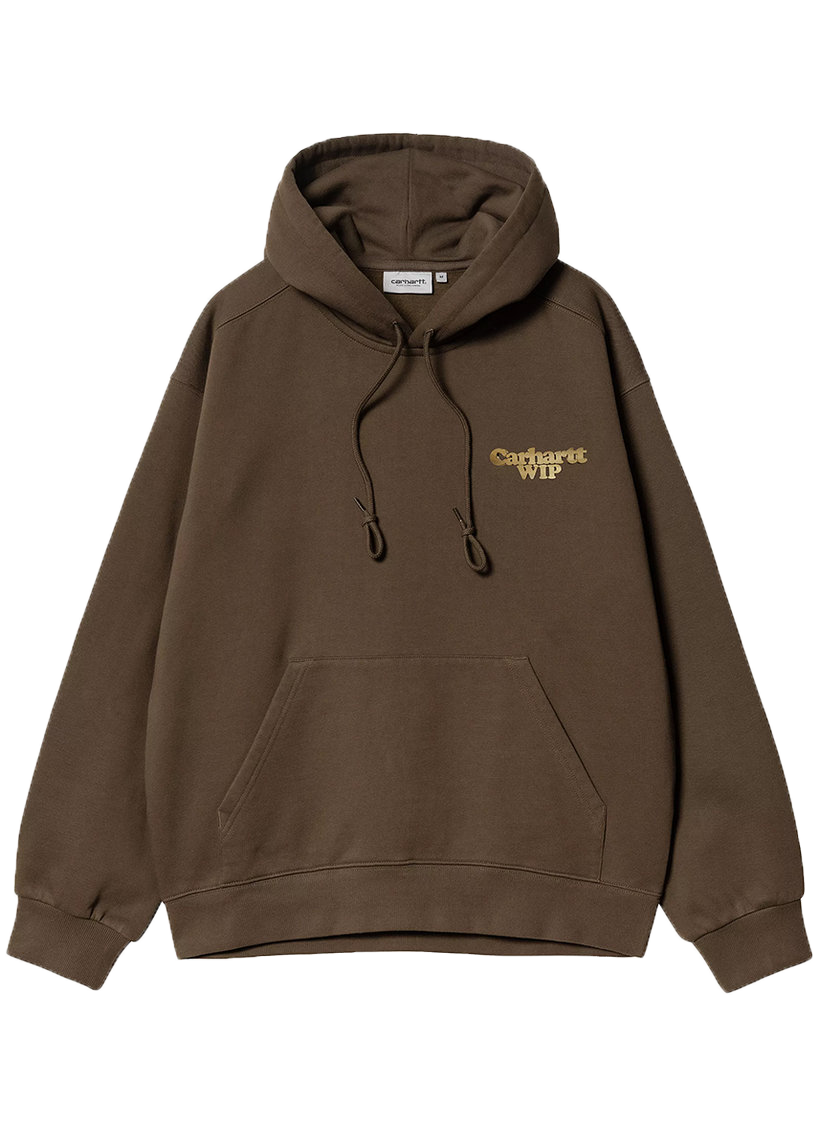 Carhartt WIP I034423 Charm Link liberica/gold stone washed hooded sweatshirt