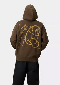 Carhartt WIP I034423 Charm Link liberica/gold stone washed hooded sweatshirt