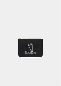 Carhartt WIP I033096 Canvas safety pin embroidery/BLK graphic zip wallet