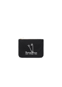 Carhartt WIP I033096 Canvas safety pin embroidery/BLK graphic zip wallet