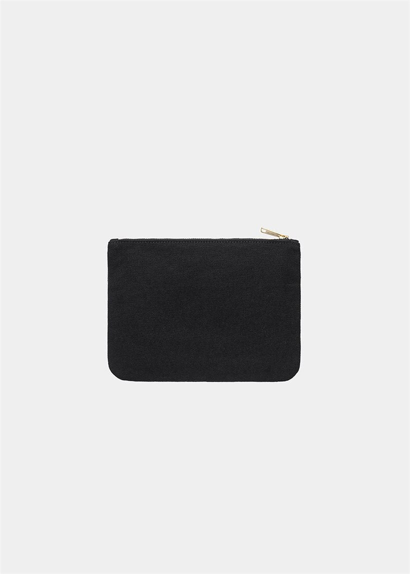 Carhartt WIP I033096 Canvas safety pin embroidery/BLK graphic zip wallet