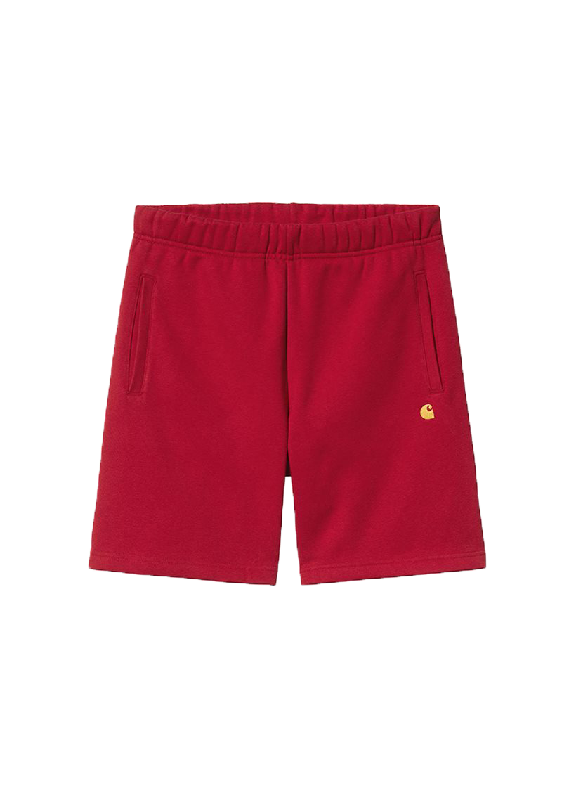Carhartt WIP I028950 Chase cornel/gold sweat shorts