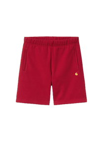 Carhartt WIP I028950 Chase cornel/gold sweat shorts