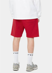 Carhartt WIP I028950 Chase cornel/gold sweat shorts