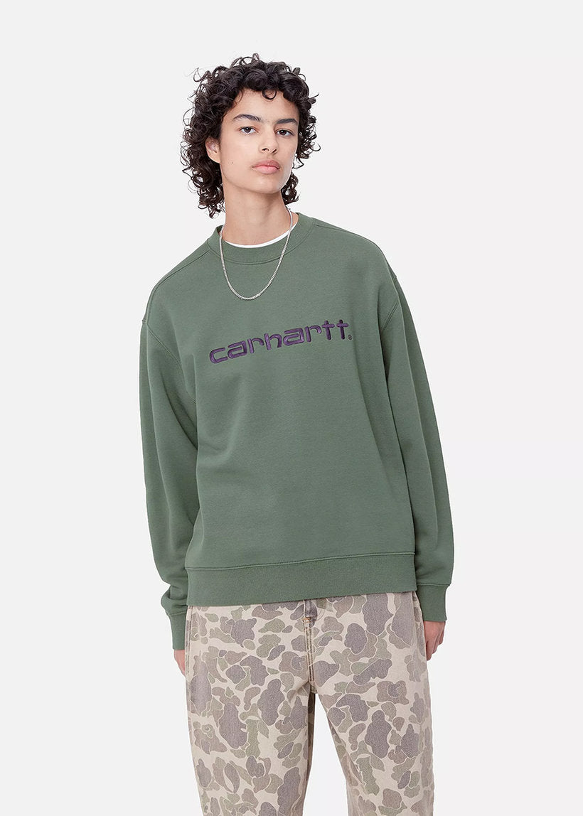 Carhartt WIP I033647 W' Carhart duck green/aura sweat